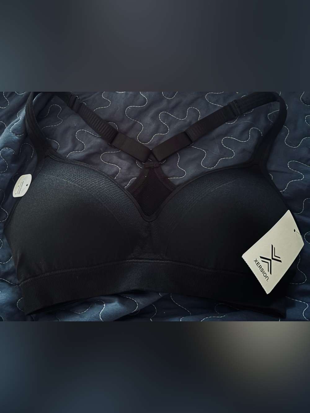 Xersion Women's Black Seamless Racerback Sports Bra sz small